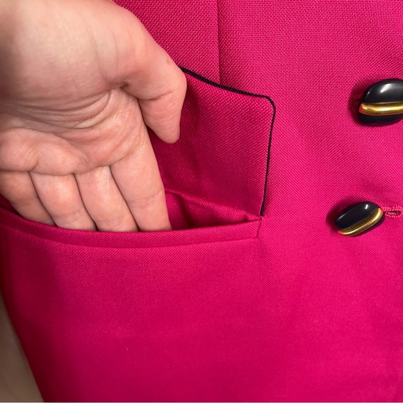 Womens Hot Pink Blazer Suit Tux Jacket Vintage 80s 90s - Picture 8 of 12